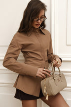 Slim Fit Ruched Waist Blouse
