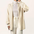 Ivory Open Front Relaxed Fit Cardigan