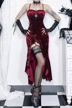 Elegant Ruffle Lace Gothic Dress
