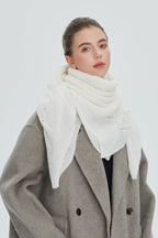 Solid Color Lace Knit Square Scarf
