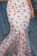 Ruched Waist Slim Fit Elegant Floral Dress