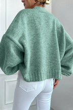 Marled V Neck Bell Sleeve Cardigan