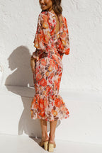Latisha Floral Smocked Waist Midi Dress