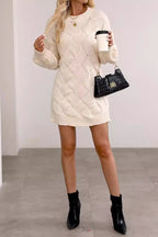 Argyle Knit Bodycon Sweater Dress