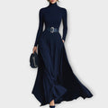 Celina | Belted High Neck Dress