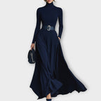 Celina | Belted High Neck Dress
