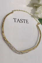 Simple and Light Luxury Metal Irregular Diamond Necklace