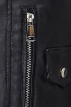 Short PU Leather Zip Jacket