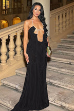 Irregular Sheer Tulle Patchwork Metal Decorative Prom Dress
