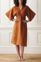 Elegant Ink  Linen Dress
