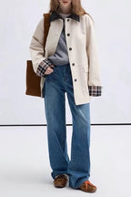 Cropped Contrast Color Coat