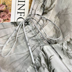 Ink-Qrint Maxi Dress With Nipped-In Waist