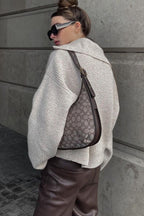 Vintage Notched V-Neck Knit Top