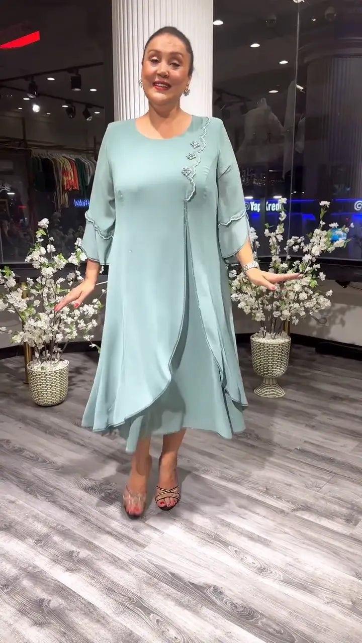 chiffon solid color loose dress