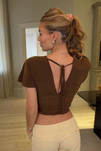 Chic Open Back Slim Tee T-Shirt