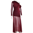 Soprano One Shoulder Dress Maroon