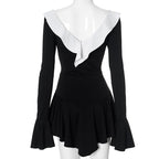 Ruffle Charm 2.0 Mini Dress Black