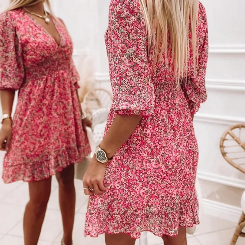 Abigail Minimalist Floral Print Dress for Women Everyday Luxe Edit