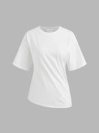 Smart Casual Cotton-blend Asymmetrical Hem Tee