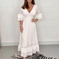 Marta Elevated Lace Dress with Ruffle Sleeves Designer Edit