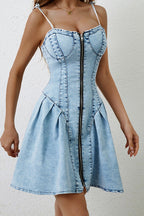 Complete Crush Medium Wash Denim Mini Dress - 2 Colors