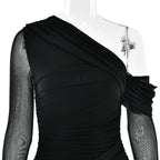 Soprano One Shoulder Dress Black