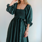 Marina Boutique French Dress with Ruffled Sleeves Designer Edit