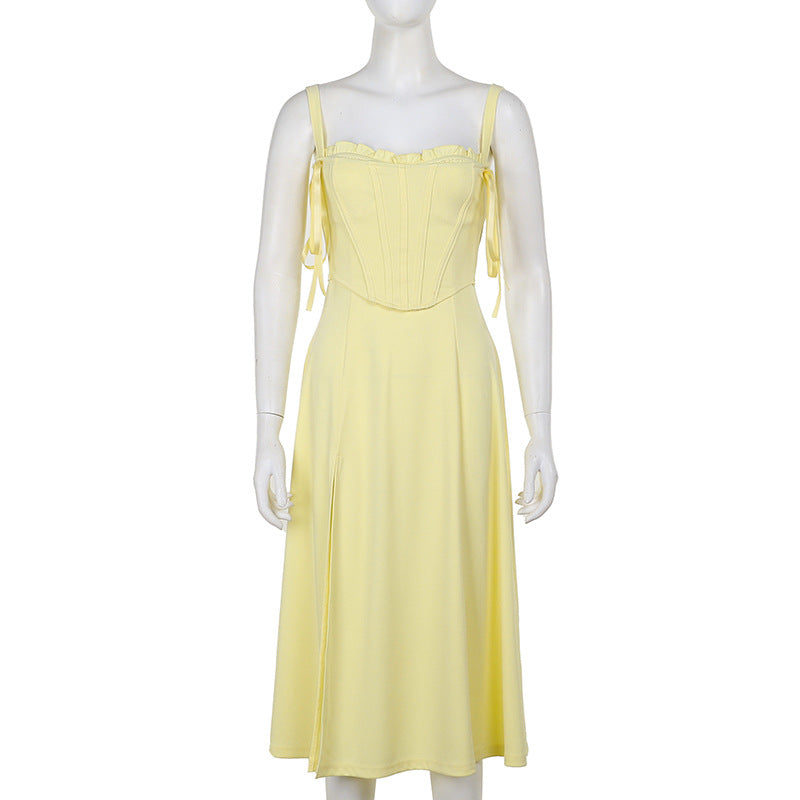 Sunflower Slit Dress Yellow