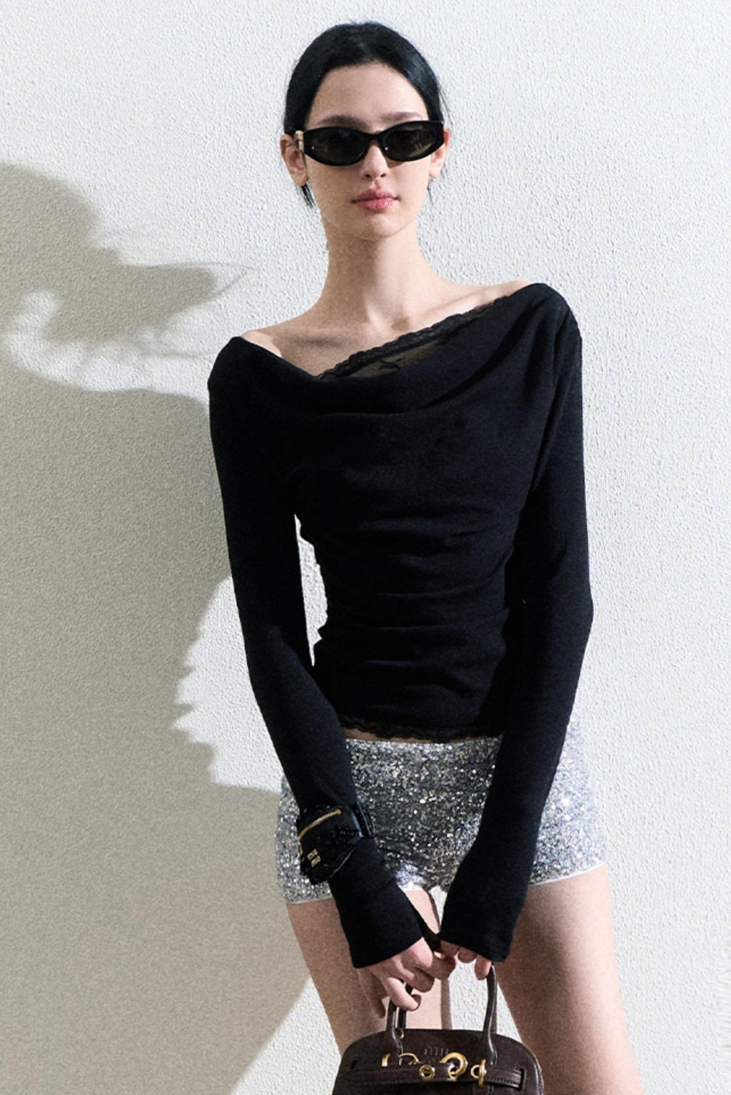 Slim Black Lace Top
