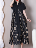 Time Will Come V-neck Short Sleeves A-line Dress