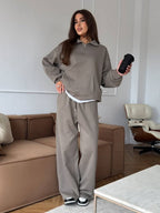 Refined Zip Collar Lounge Set