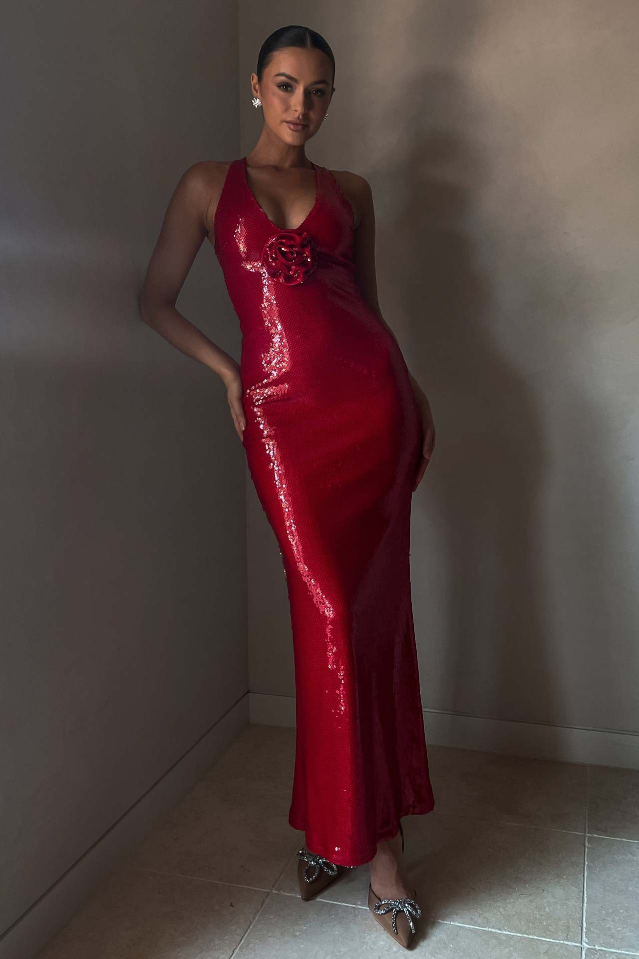 Hexed Bodycon Dress Red
