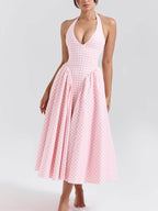 Naomi Exclusive Midi Dress with Deep V Neck Statement Occasion Edit