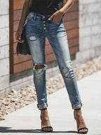 Classic Street Fashion Ripped Jeans