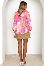 Help You Out Print Collared Long Sleeve Top - 3 Colors