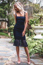 Give a Glam Lace Fishtail Midi Dress - 3 Colors