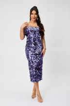 Strapless Backless Sequin Split Sexy Party Sequin Dress