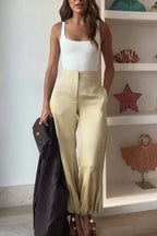 City Phantom Satin High Rise Pocket Aladdin Bloomers Pants