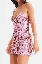 Sequin Spaghetti Strap Party Dress