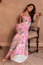 Cutenew Aesthetic Printed Women Maxi Dress