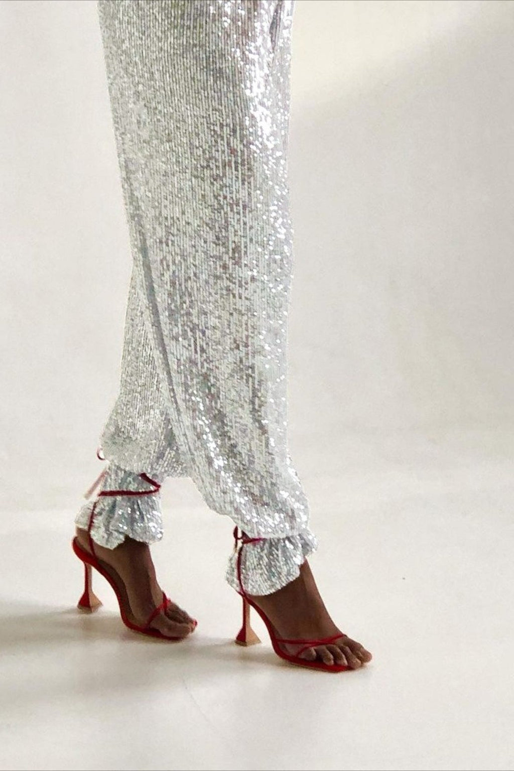 Sequin Straight Leg Casual Pants