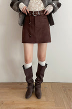 A-Line Mini Tassel Waist Skirt