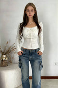 Coquette Bow Ruched Bust Top