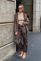 American Vintage Plaid Blouse