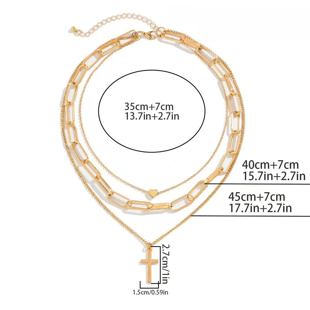 Multi Layer Cross Pendant Gothic Necklace