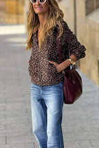 Fashionable Leopard Print Jacket