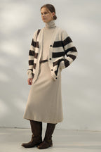 Textured Stripe Color Block Cardigan