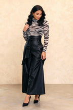 HighWaisted Slim Leather Pant