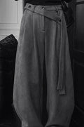 Chic Relaxed Fluid Ribbon Curved Pants