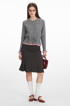 Contoured Cropped Knit Cardigan
